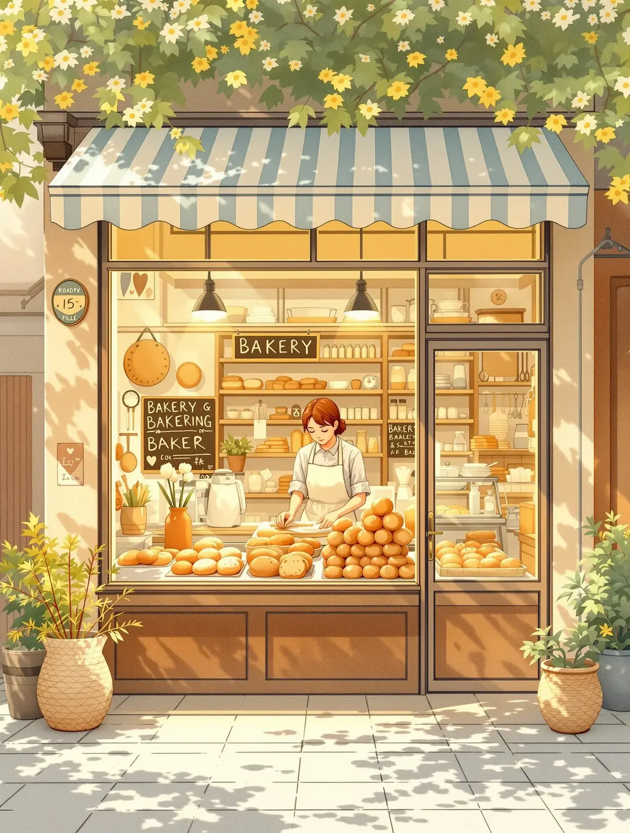 面包店的早晨 治愈日常 3d漫画 面包店的早晨 封面图